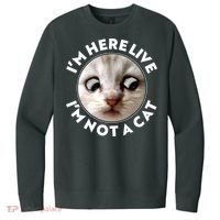 Funny Zoom Lawyer Cat Meme I'm Here Live I'm Not A Cat V.I.T. Fleece Crew Sweatshirt thumb 0