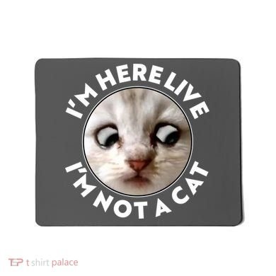 Funny Zoom Lawyer Cat Meme I'm Here Live I'm Not A Cat Mousepad
