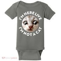Funny Zoom Lawyer Cat Meme I'm Here Live I'm Not A Cat Baby Bodysuit thumb 0