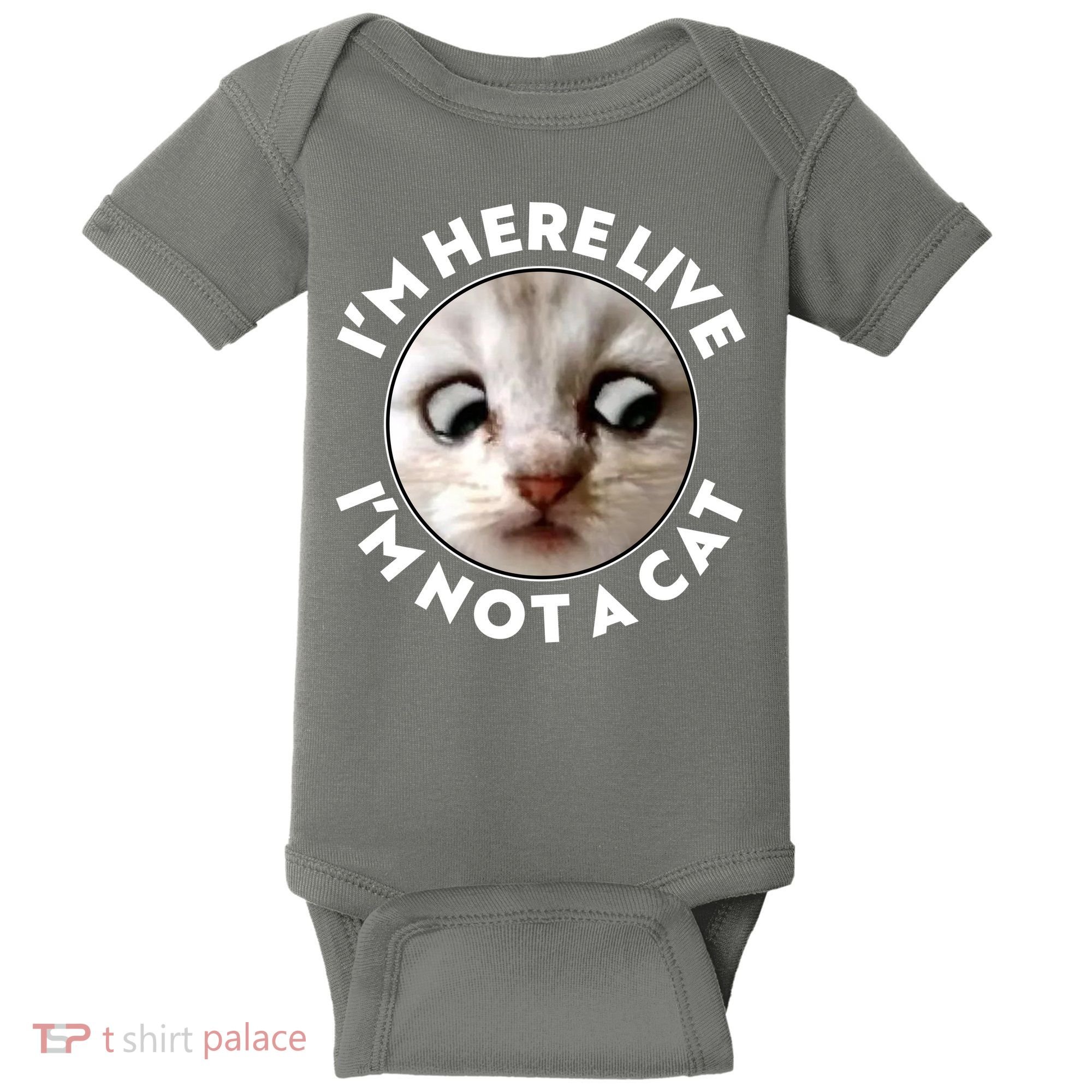 Funny Zoom Lawyer Cat Meme I'm Here Live I'm Not A Cat Baby Bodysuit