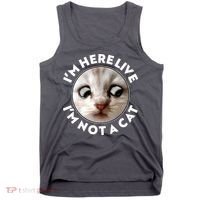 Funny Zoom Lawyer Cat Meme I'm Here Live I'm Not A Cat Tank Top thumb 0