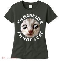 Funny Zoom Lawyer Cat Meme I'm Here Live I'm Not A Cat Women's T-Shirt thumb 0