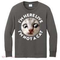 Funny Zoom Lawyer Cat Meme I'm Here Live I'm Not A Cat Kids Long Sleeve Shirt thumb 0