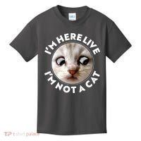 Funny Zoom Lawyer Cat Meme I'm Here Live I'm Not A Cat Kids T-Shirt thumb 0