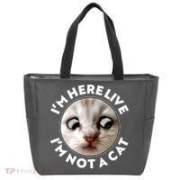 Funny Zoom Lawyer Cat Meme I'm Here Live I'm Not A Cat Tote Bag thumb 0