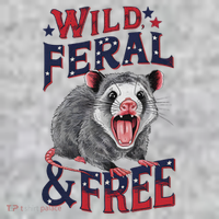 Funny Unhinged Opossum Wild Feral & Free Possum 4th Of July T-Shirt thumb 7