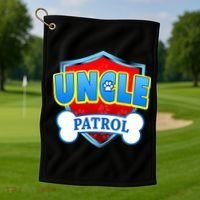 Funny Uncle Patrol Dog Mom Dad Golf Towel thumb 1