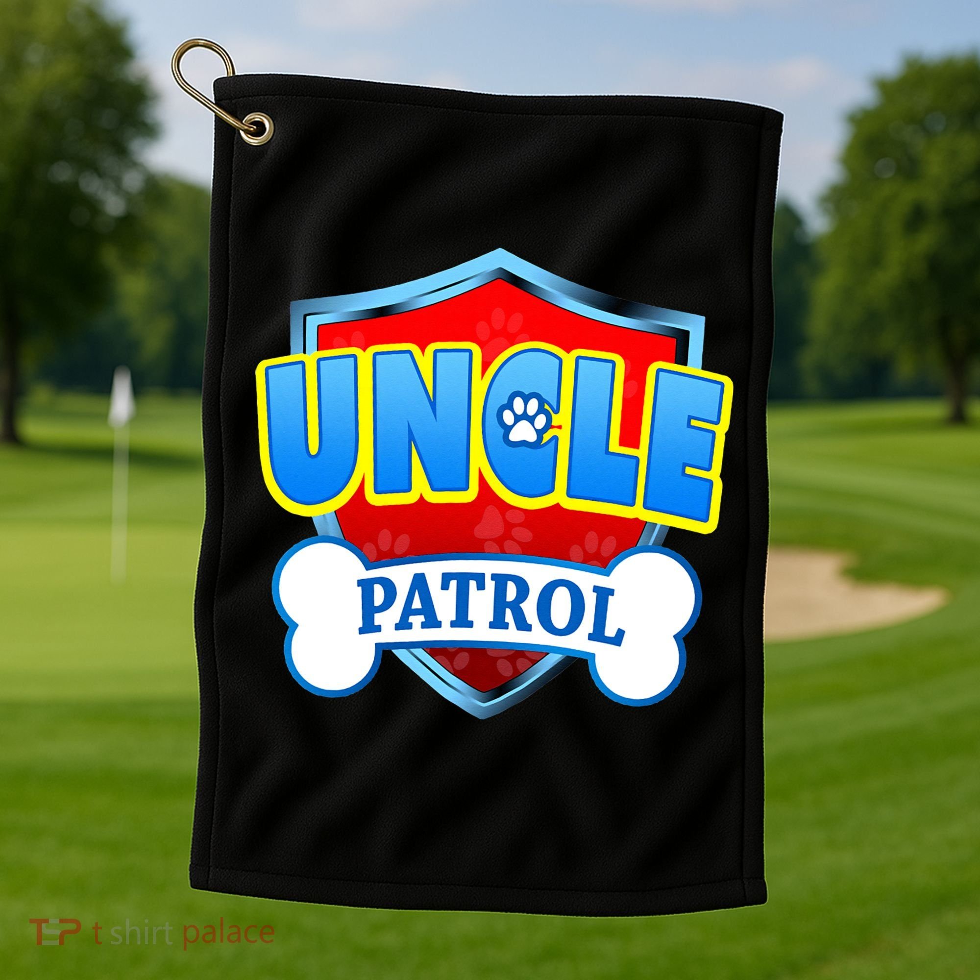 Funny Uncle Patrol Dog Mom Dad Golf Towel