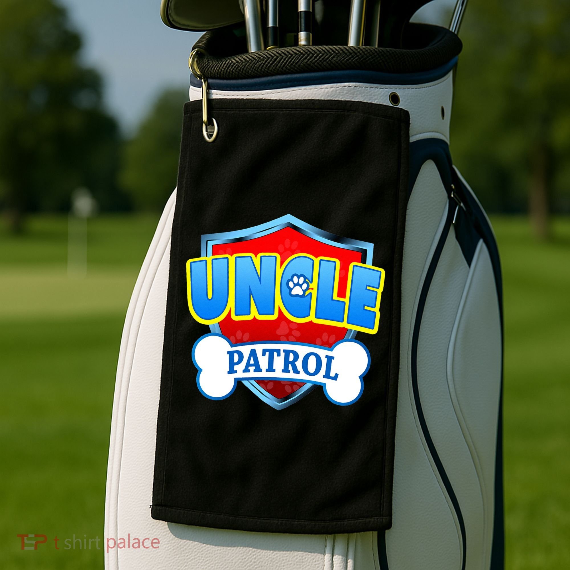 Funny Uncle Patrol Dog Mom Dad Golf Towel