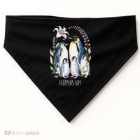 Flippers Up Penguins Resist Tariffs USA-Made Doggie Bandana thumb 0