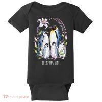 Flippers Up Penguins Resist Tariffs Baby Bodysuit thumb 0
