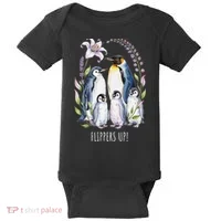 Flippers Up Penguins Resist Tariffs Baby Bodysuit thumb 0