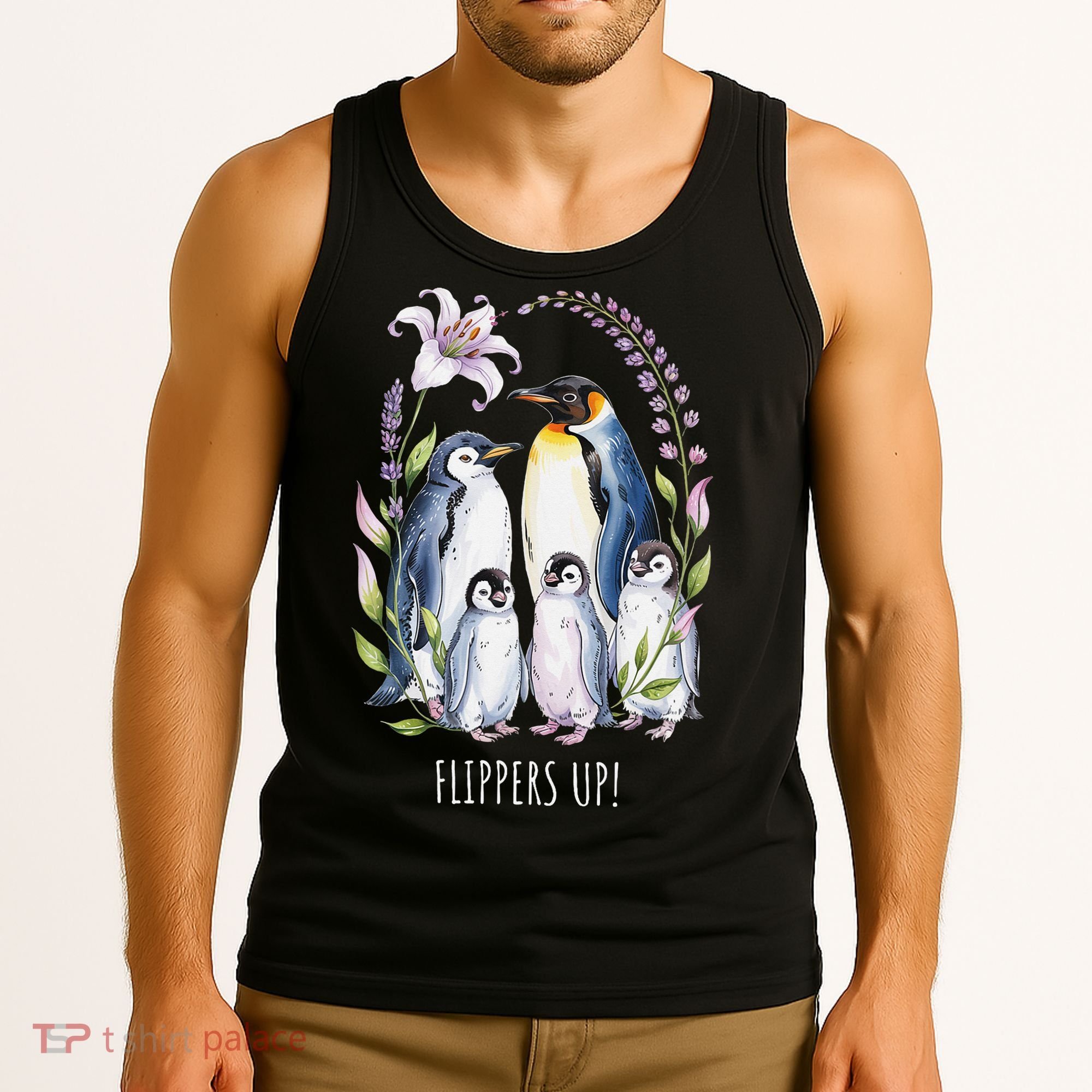 Flippers Up Penguins Resist Tariffs Tank Top