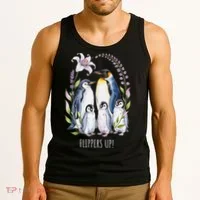 Flippers Up Penguins Resist Tariffs Tank Top thumb 3