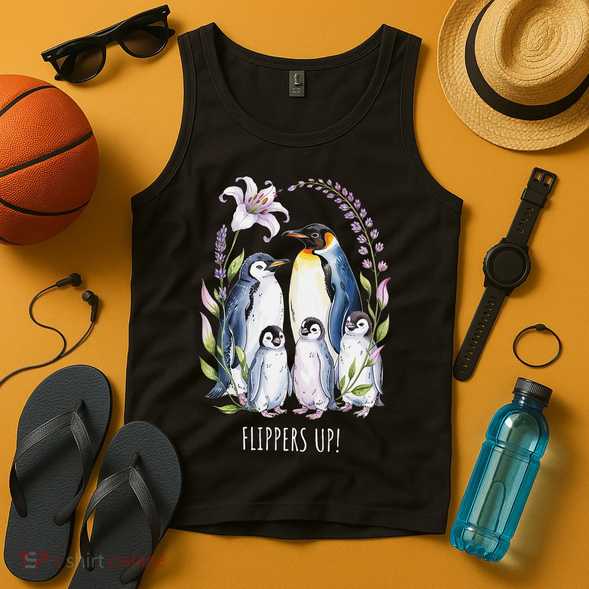 Flippers Up Penguins Resist Tariffs Tank Top