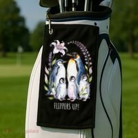Flippers Up Penguins Resist Tariffs Golf Towel thumb 2