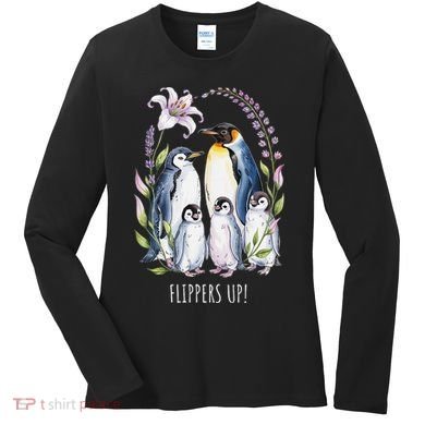 Flippers Up Penguins Resist Tariffs Women's Long Sleeve Shirt