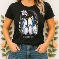 Flippers Up Penguins Resist Tariffs Women's T-Shirt thumb 2