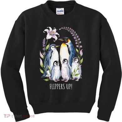 Flippers Up Penguins Resist Tariffs Kids Sweatshirt