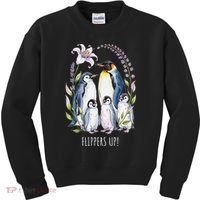 Flippers Up Penguins Resist Tariffs Kids Sweatshirt thumb 0