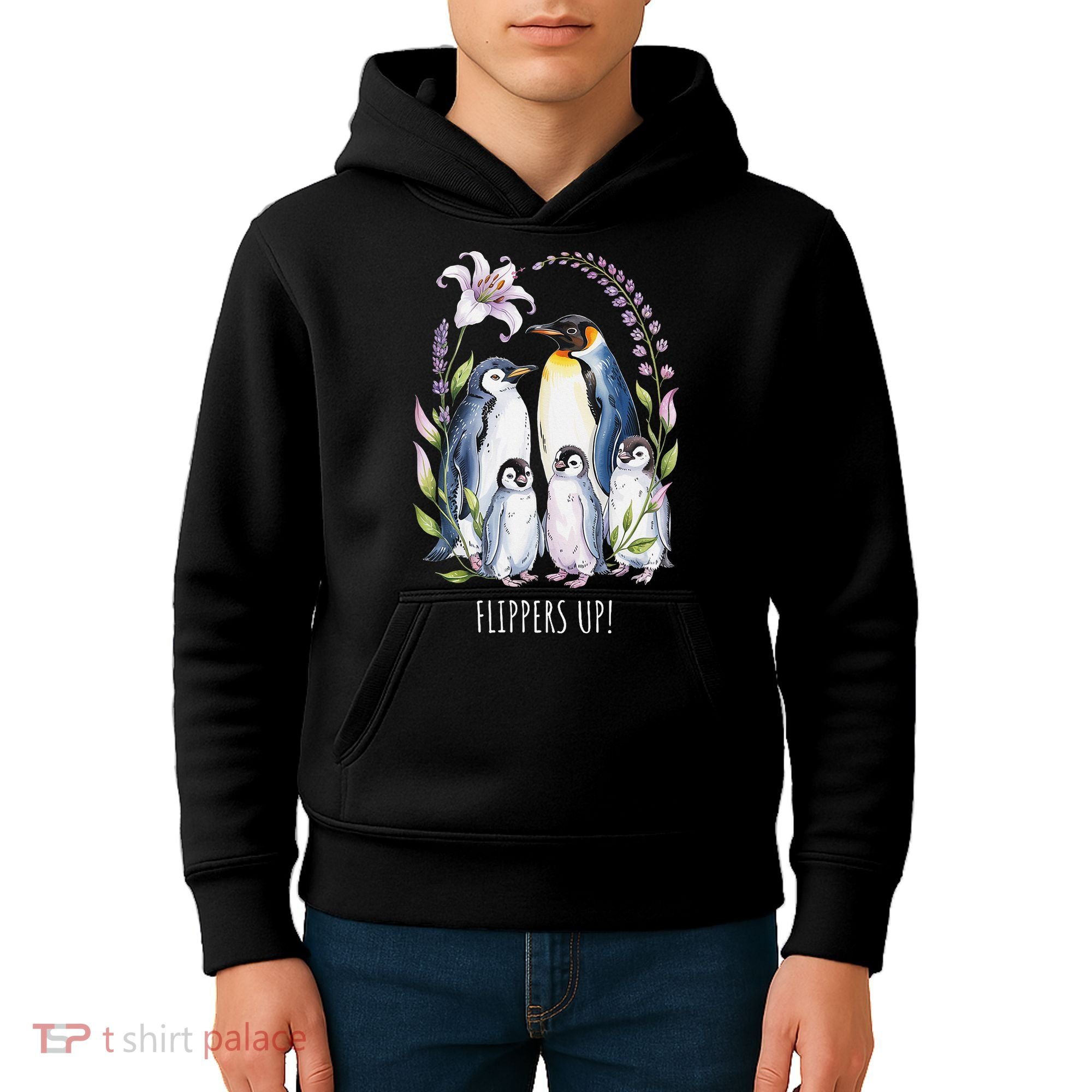 Flippers Up Penguins Resist Tariffs Kids Hoodie