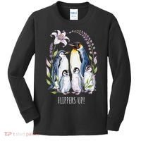 Flippers Up Penguins Resist Tariffs Kids Long Sleeve Shirt thumb 0