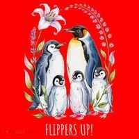 Flippers Up Penguins Resist Tariffs Santa Hat thumb 1