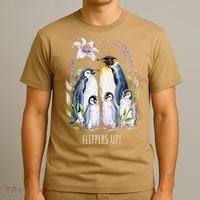 Flippers Up Penguins Resist Tariffs T-Shirt thumb 3