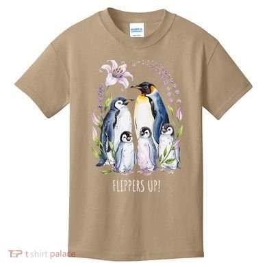 Flippers Up Penguins Resist Tariffs Kids T-Shirt