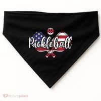 Funny Usa Pickleball Pickleball Player Paddleball Lover USA-Made Doggie Bandana thumb 0