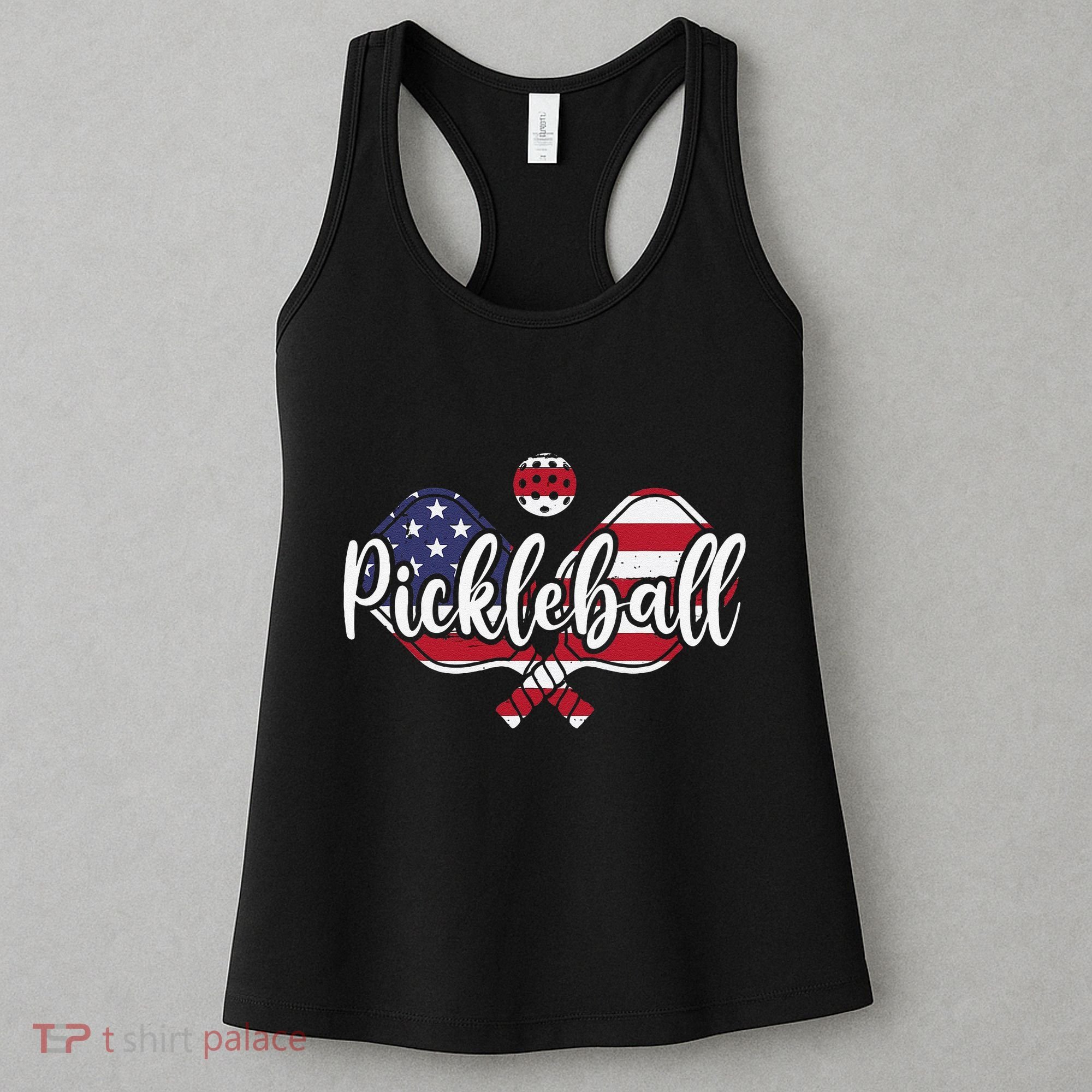Funny Usa Pickleball Pickleball Player Paddleball Lover Women's Tank Top