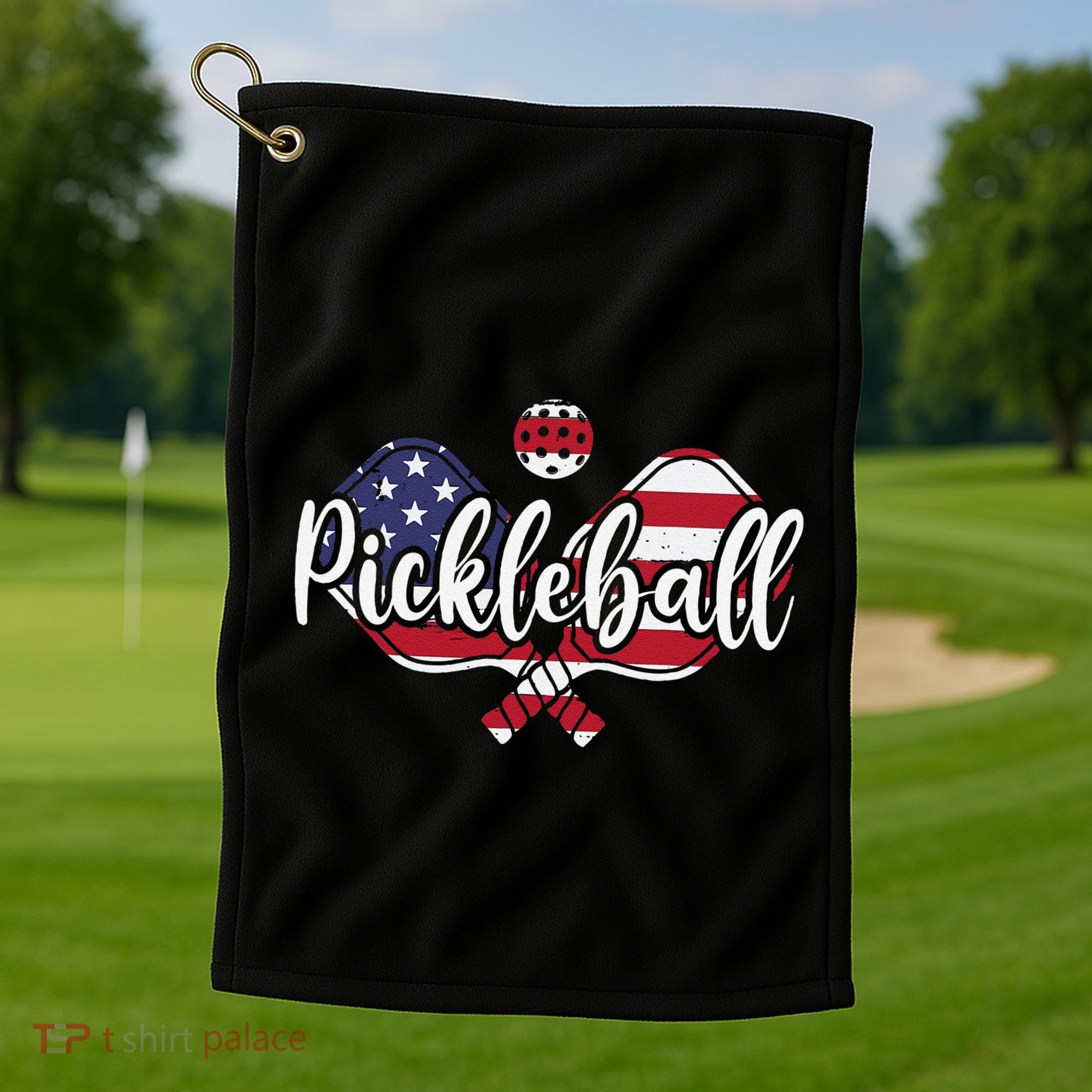 Funny Usa Pickleball Pickleball Player Paddleball Lover Golf Towel
