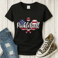 Funny Usa Pickleball Pickleball Player Paddleball Lover Women's T-Shirt thumb 3