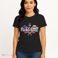 Funny Usa Pickleball Pickleball Player Paddleball Lover Women's T-Shirt thumb 4