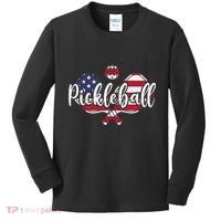Funny Usa Pickleball Pickleball Player Paddleball Lover Kids Long Sleeve Shirt thumb 0