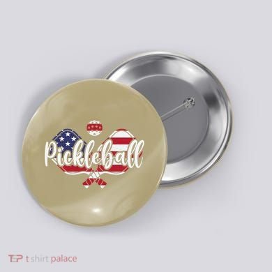 Funny Usa Pickleball Pickleball Player Paddleball Lover Button