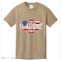 Funny Usa Pickleball Pickleball Player Paddleball Lover Kids T-Shirt thumb 0