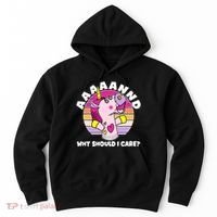 Funny Unicorn Puppet Aaaaand Why Should I Care Hoodie thumb 0