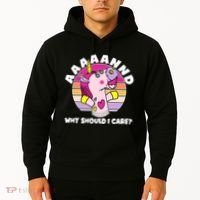Funny Unicorn Puppet Aaaaand Why Should I Care Hoodie thumb 2
