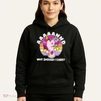 Funny Unicorn Puppet Aaaaand Why Should I Care Hoodie thumb 5