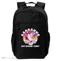Funny Unicorn Puppet Aaaaand Why Should I Care Backpack thumb 0