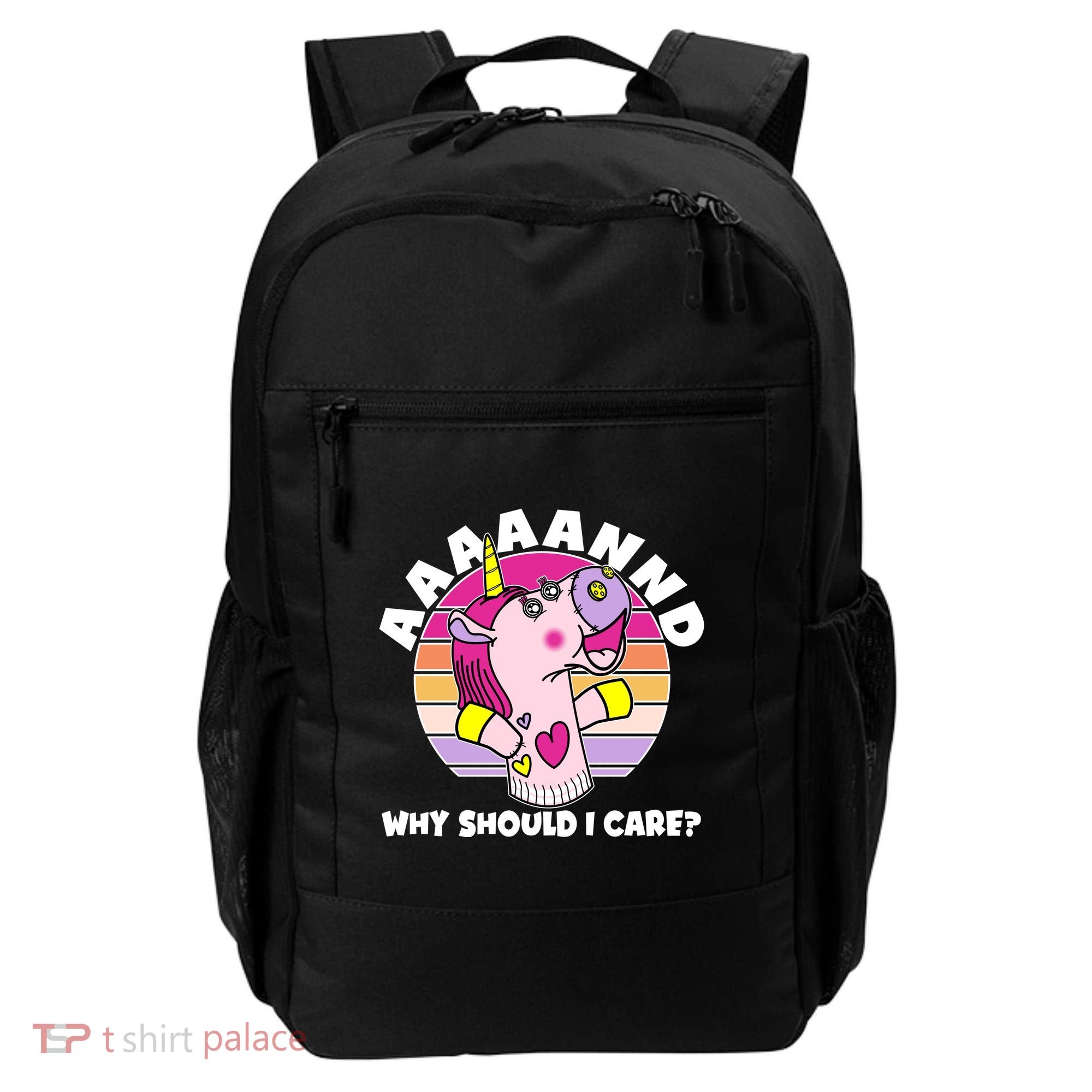 Funny Unicorn Puppet Aaaaand Why Should I Care Backpack