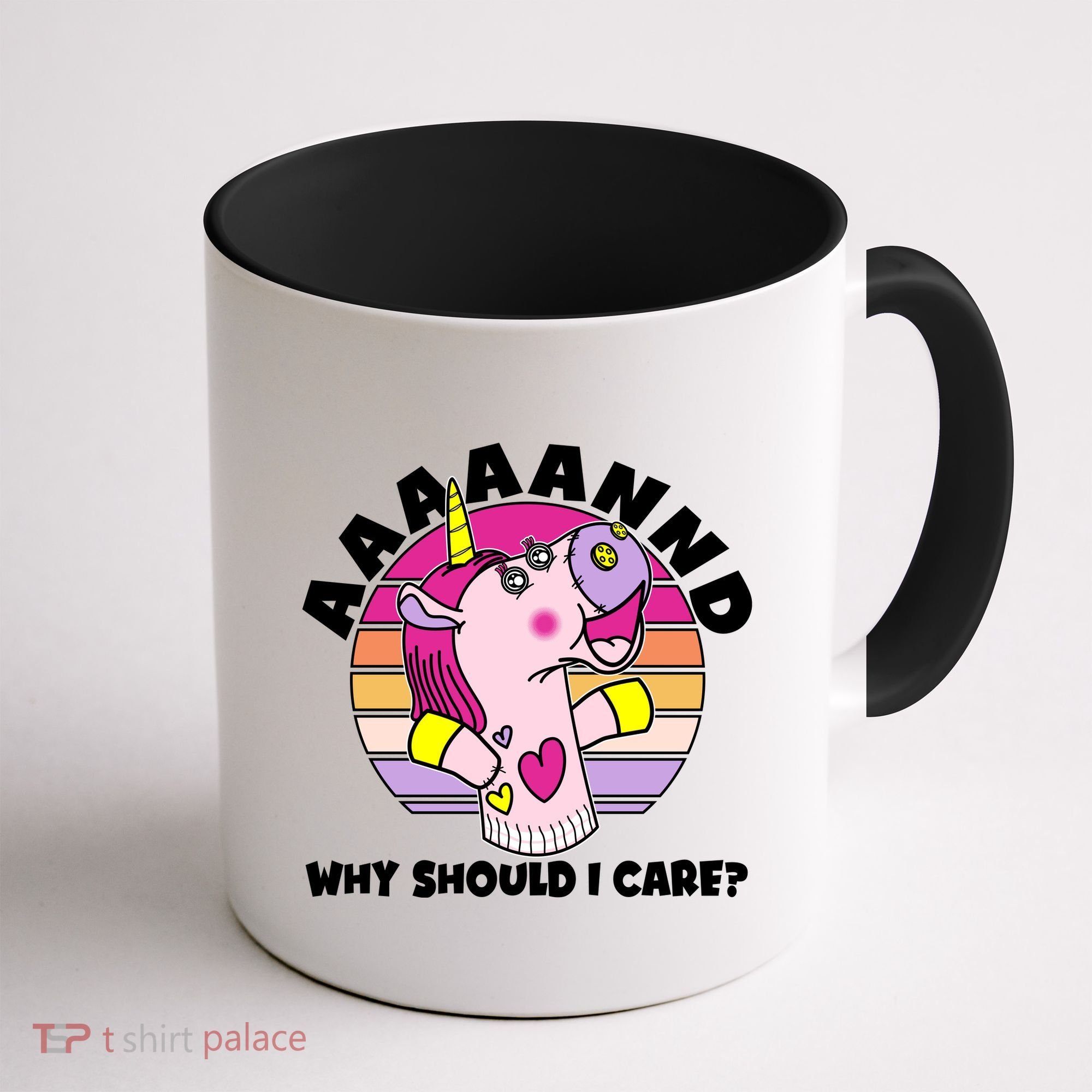 Funny Unicorn Puppet Aaaaand Why Should I Care Coffee Mug
