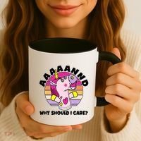 Funny Unicorn Puppet Aaaaand Why Should I Care Coffee Mug thumb 3
