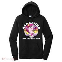 Funny Unicorn Puppet Aaaaand Why Should I Care Women's Hoodie thumb 0