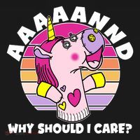 Funny Unicorn Puppet Aaaaand Why Should I Care Women's Hoodie thumb 2