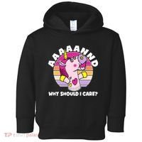 Funny Unicorn Puppet Aaaaand Why Should I Care Toddler Hoodie thumb 0