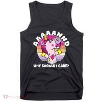 Funny Unicorn Puppet Aaaaand Why Should I Care Tank Top thumb 0