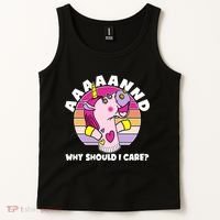 Funny Unicorn Puppet Aaaaand Why Should I Care Tank Top thumb 2