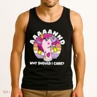 Funny Unicorn Puppet Aaaaand Why Should I Care Tank Top thumb 3
